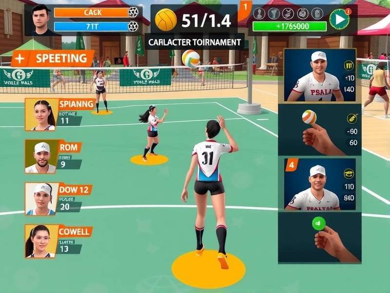 Top Volley Warriors gameplay screenshot showing volleyball action